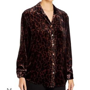 Johnny Was Mixed Print Velvet Shirt Size Small